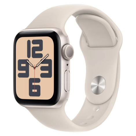 Apple Apple Watch SE (2023) Cellular 40mm sportovní silikonový řemínek hvězdně bílý S/M