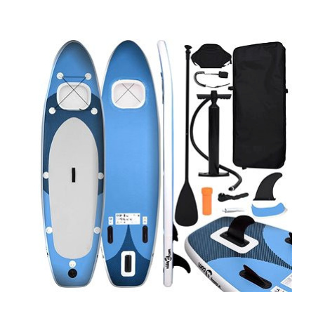 SHUMEE Nafukovací SUP paddleboard s příslušenstvím modrý 300 × 76 × 10 cm