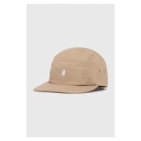 Bavlněná baseballová čepice Norse Projects Twill 5 Panel Cap béžová barva, N80.0126.0966