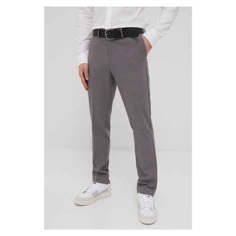 Kalhoty Premium by Jack&Jones pánské, šedá barva, přiléhavé Jack & Jones