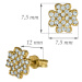 GEMMAX Jewelry Zlaté náušnice čtyřlístky se zirkony - žluté zlato, puzeta GLEYB-22471