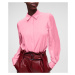 Halenka karl lagerfeld silk blouse w/buttoned sleeves růžová