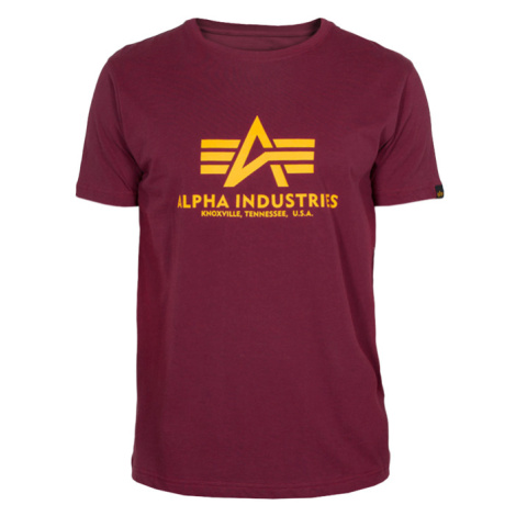 Alpha Industries Tričko Basic T-Shirt bordové
