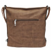 Velká středně hnědá kabelka a batoh 2v1 s texturou