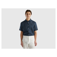 Benetton, 100% Linen Short Sleeve Shirt