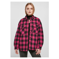 Dámská flanelová vycpaná overshirt wildfialová/černá