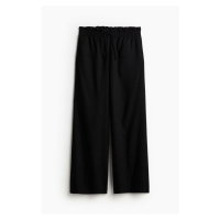 H & M - Natahovací kalhoty z lněné směsi - černá