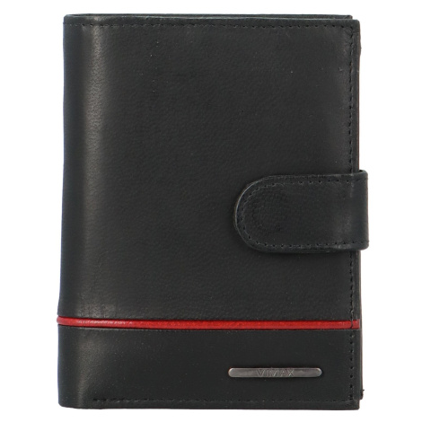 Pánská kožená peněženka na výšku Vimax Sorento, černo/červená