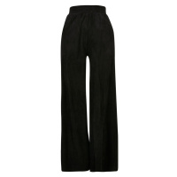 Dámské Urban Classics Velvet Rib Straight Sweat Pants - černé