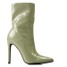 Moderní zelené kotníčkové boty dámské na jehlovém podpatku