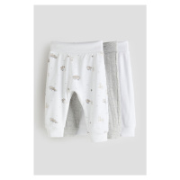 H & M - Bavlněné kalhoty 3 kusy - bílá