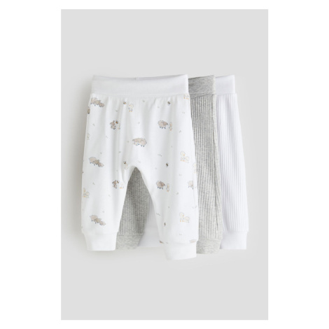 H & M - Bavlněné kalhoty 3 kusy - bílá H&M