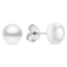 Brilio Silver Půvabné stříbrné náušnice pecky s pravými perlami EA585/6/7/8W 0,7 cm