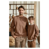 Trendyol Mink Boy Father-Son Slogan Knitted Sweatshirt