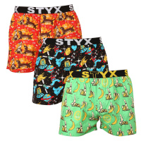 3PACK pánské trenky Styx art sportovní guma vícebarevné (3B13914)