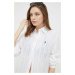 Lněná plážová košile Polo Ralph Lauren bílá barva, 21264377