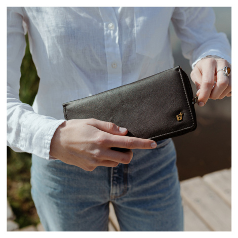 Bagind Donna Sirius - Dámská kožená peněženka černá, ruční výroba, český design