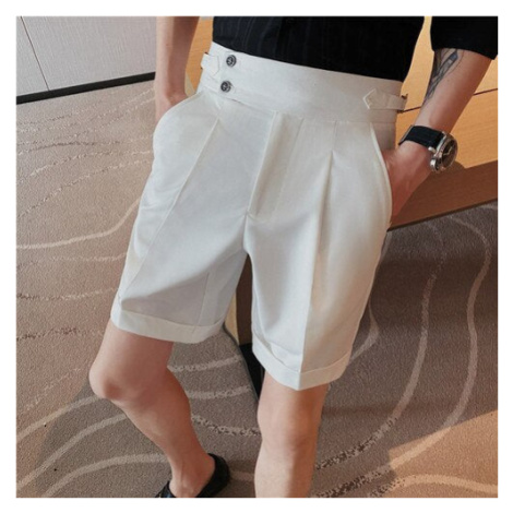 Pánské kalhotové kraťasy s opaskem a knoflíky JFC FASHION