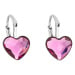 Evolution Group Stříbrné náušnice visací s krystaly Swarovski růžové srdce 31240.3 fuchsia