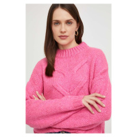Vlněný svetr Answear Lab růžová barva