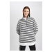 DEFACTO Polo Collar Striped Soft Fluffy Thick Sweatshirt Tunic