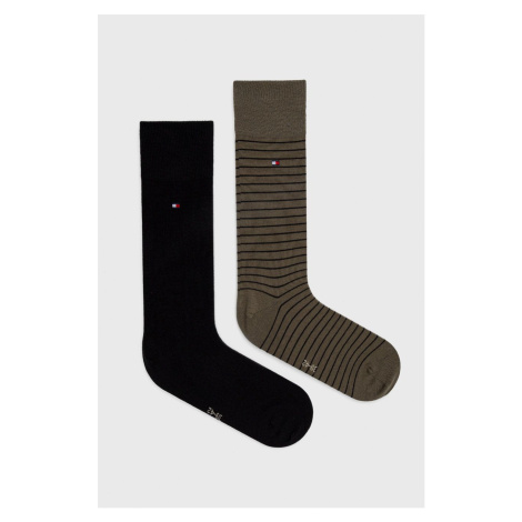 Ponožky Tommy Hilfiger 2-pack pánské, zelená barva, 100001496
