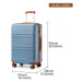 KONO Kabinové zavazadlo s horizontálním designem - ABS - modro hnědá - 66L