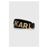 Kožený pásek Karl Lagerfeld dámský, černá barva