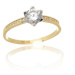 Dámský prsten ze žlutého zlata se zirkony PR0660F + DÁREK ZDARMA