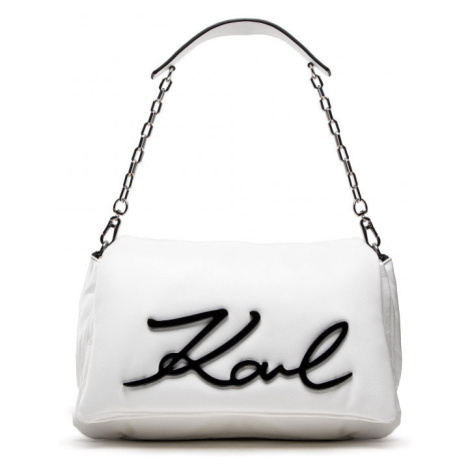 Bílá kožená kabelka - KARL LAGERFELD | Signature