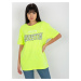 Fluo žluté volné dámské tričko s potiskem