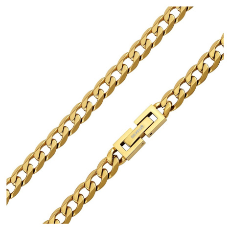 Pánský náhrdelník CURB PANCR z chirurgické oceli 6 mm pozlacený 14k zlatem varianta 60 cm Silvego