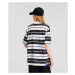 Tričko karl lagerfeld jeans klj relaxed stripe sslv tee black white aop