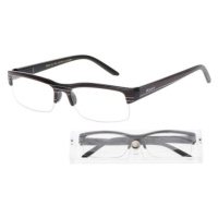 Brýle čtecí +2.50 černé s pruhy a pouzdrem