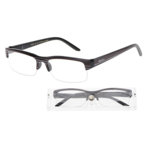Brýle čtecí +2.50 černé s pruhy a pouzdrem American Way