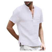 Lněná pánská košile s krátkými rukávy