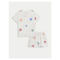 Bílé holčičí pyžamo s motivem hvězdiček Marks & Spencer
