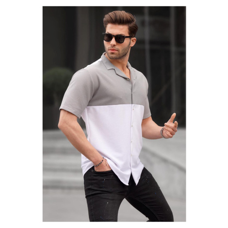 Madmext Men's White Short Sleeve Shirt 6707