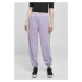 Dámské Urban Classics High Waist Ballon Velvet Sweat Pants - fialové