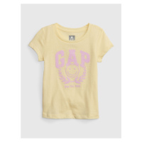 Žluté holčičí tričko organic logo GAP
