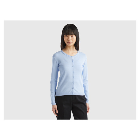 Benetton, Crew Neck Cardigan In Pure Cotton United Colors of Benetton