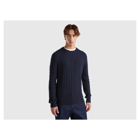 Benetton, Cable Knit Sweater In Cashmere Blend United Colors of Benetton