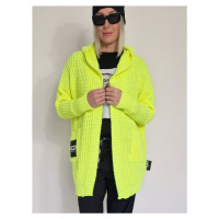 Neon žlutý svetrový kardigan NOT