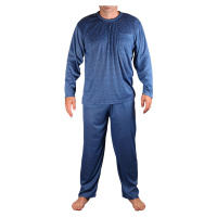 Oleg pánské pyžamo dlouhý rukáv V2122 šedomodrá