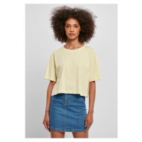Dámské krátké oversized tričko měkké žluté barvy