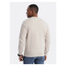 Men's BASIC sweatshirt with round neckline - light beige V1 OM-SSBN-0175