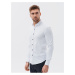 Bílá pánská puntíkovaná košile Ombre Clothing K639