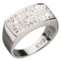 Evolution Group Stříbrný prsten s krystaly bílý obdelník 735014.10 crystal