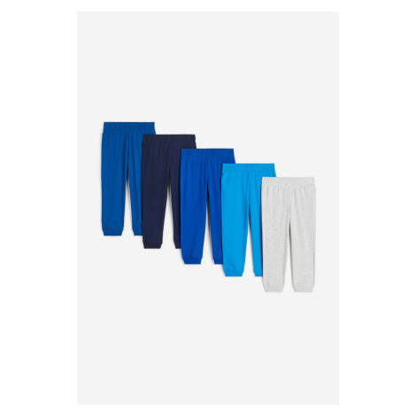 H & M - Žerzejové kalhoty jogger 5 kusů - modrá H&M