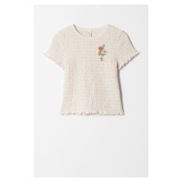 H & M - Smocked tričko - bílá
